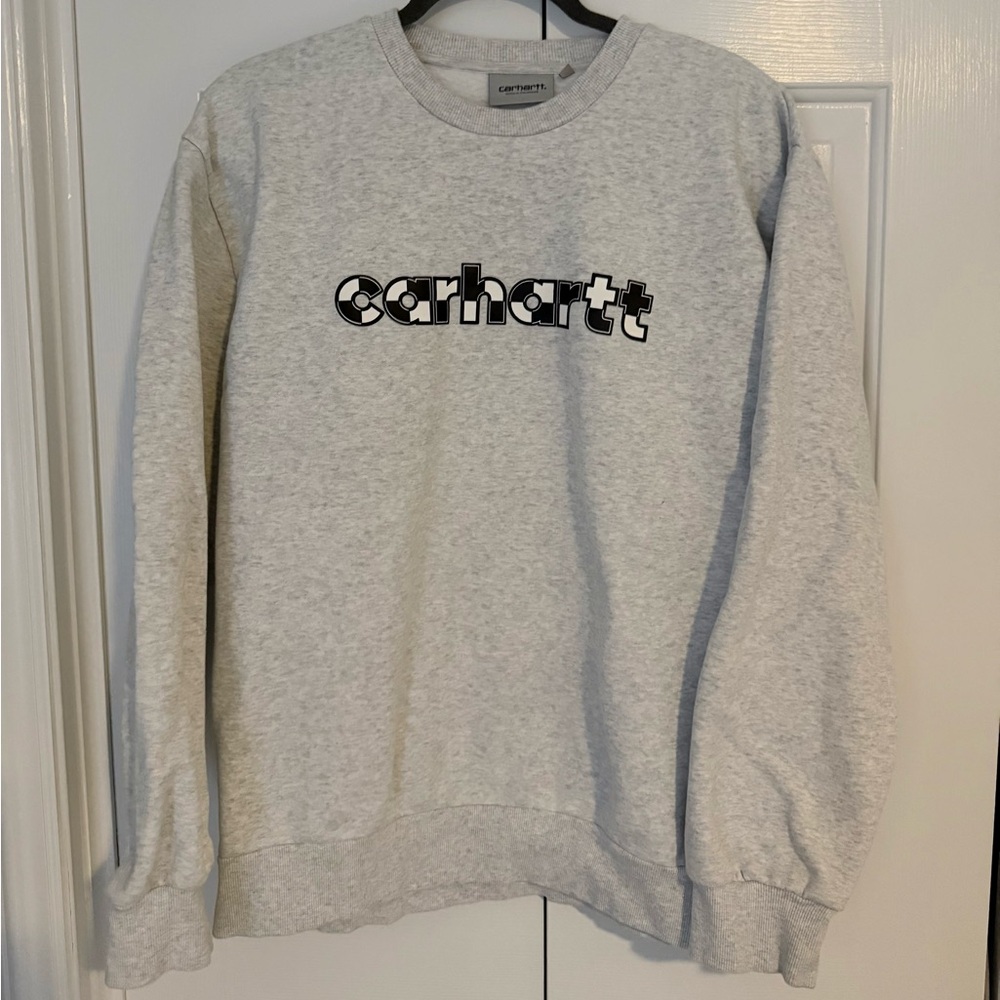 Carhartt Checker Gray Crew Neck Sweater (M)